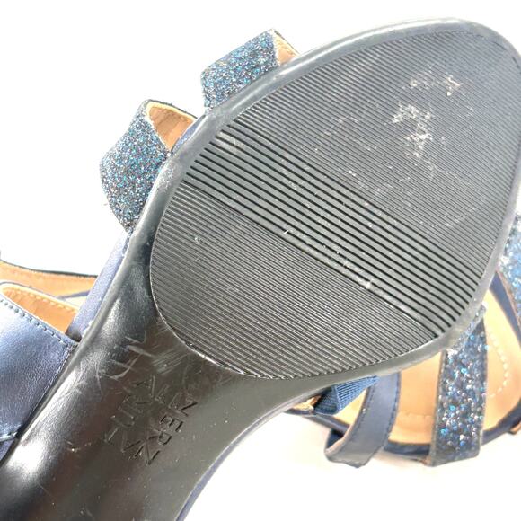 Naturalizer Taimi Heels 8.5 8.5W Wide Navy Blue NWOT Sandals Pumps Sparkle - Picture 9 of 9